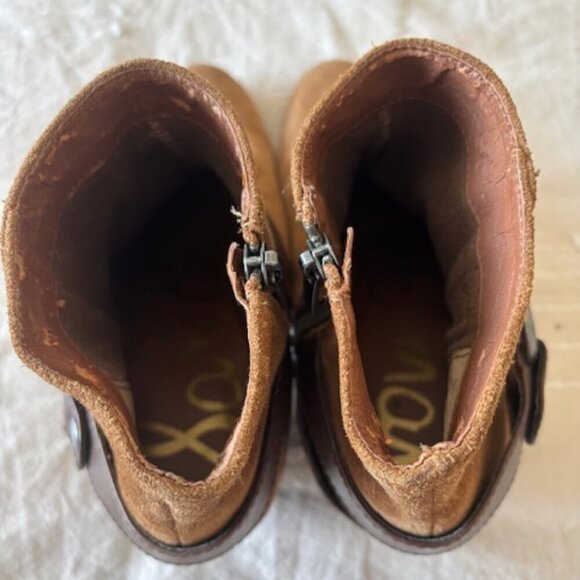 SAM EDELMAN LANDON WHISKEY SUEDE BOOTIES 8.5 - Picture 4 of 6